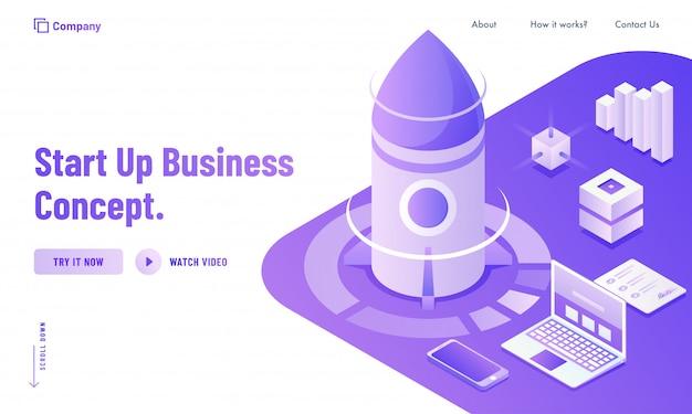 New Business Startup concept based landing page design