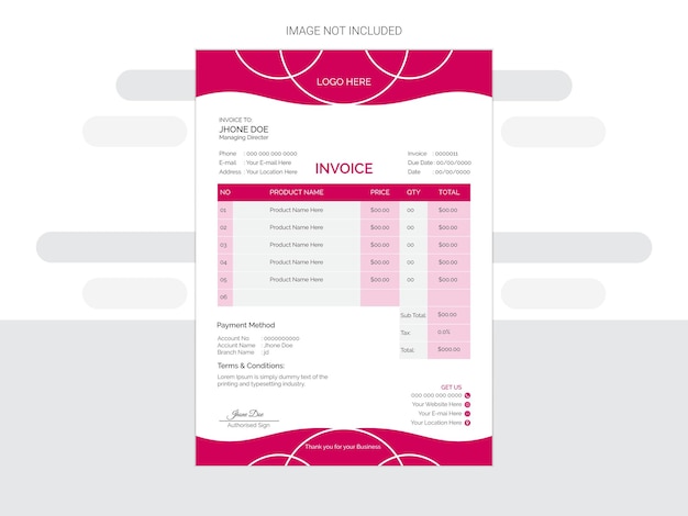 New Business transaction invoices Design