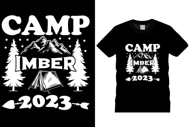 Vettore nuovo design della maglietta camping typography