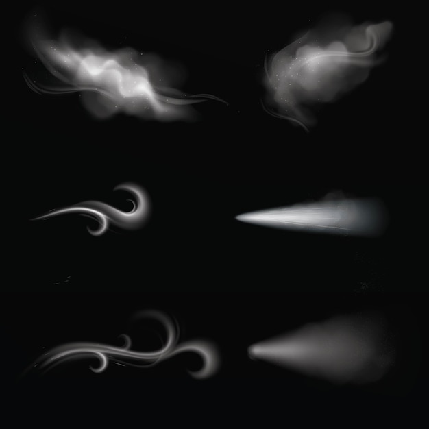 New Candle smoke vapor or mist from blowing out flames from the wick realistic smoky cloud