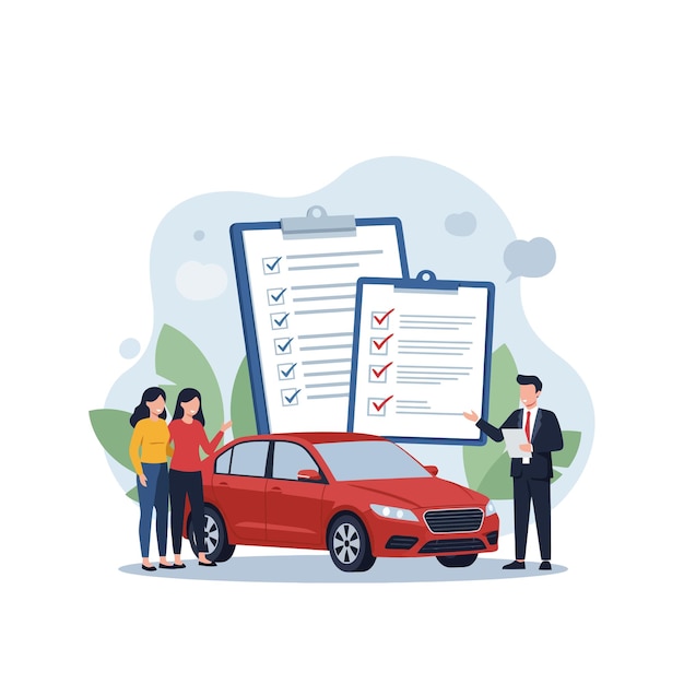 Новый список автомобилей Продавец показывает функции клиентам