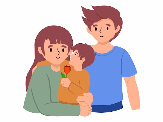 Новая мультфильмная семейная иллюстрация