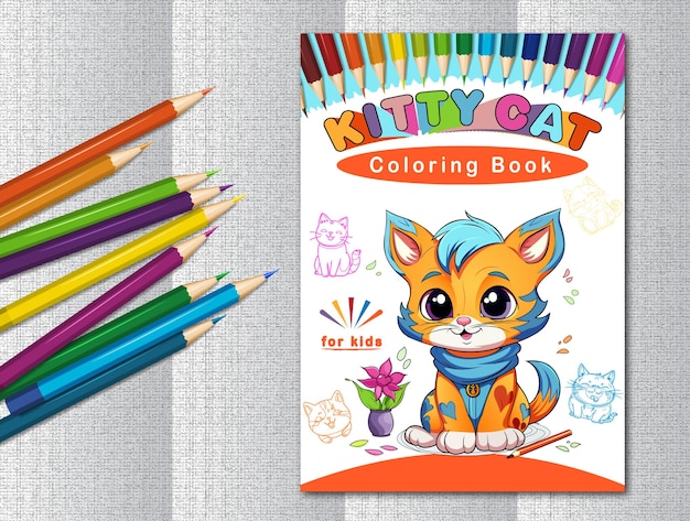 New children coloring book cover design