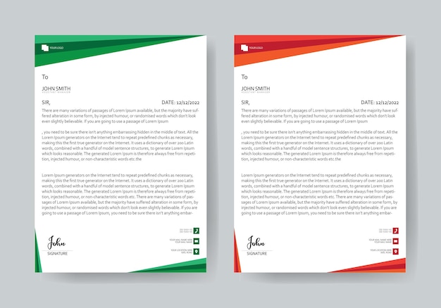 new clean letterhead design template