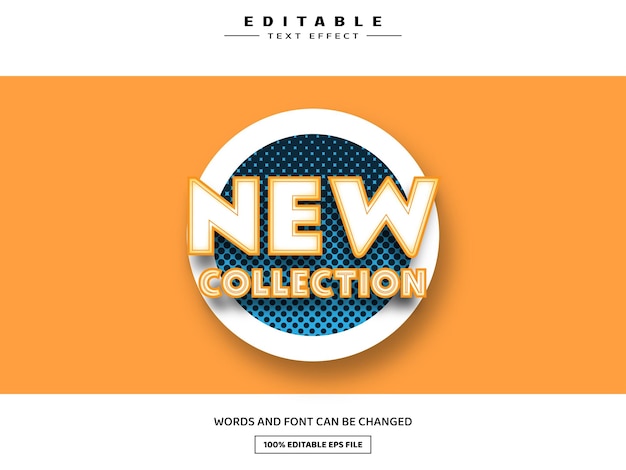 Vector new collection 3d editable text effect template