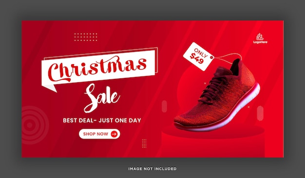 New collection christmas fashion sale web banner template