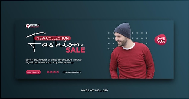 Vector new collection fashion sale banner social media cover ad template