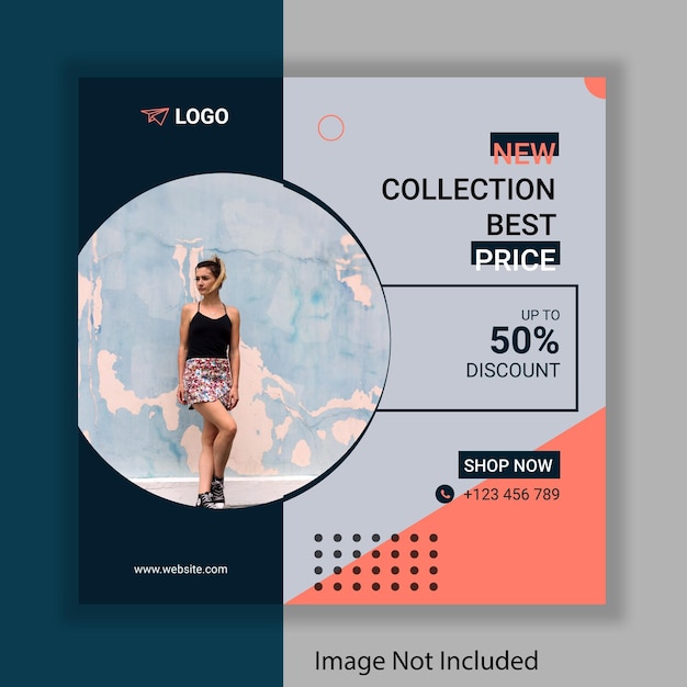 new collection fashion shop social media post template