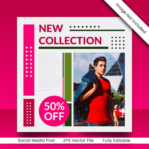 New Collection Fashion Social Media Post Feed Banner Template