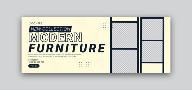 New collection Modern Furniture sale social media promotion banner template design vector templates