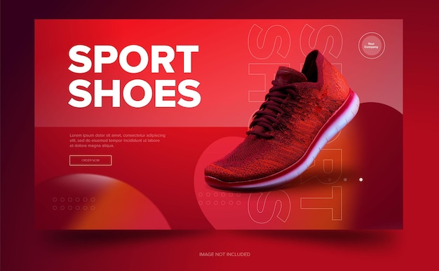 New collection red shoes sale web banner template