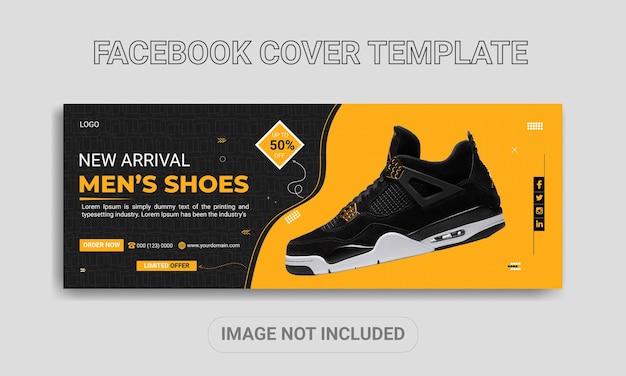 New collection shoes exclusive facebook cover or web banner template design