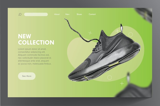 New collection shoes sale web banner template