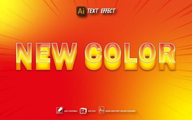 new color text style editable tet effect eps file