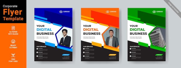 New corporate business flyer template design print ready easy edit