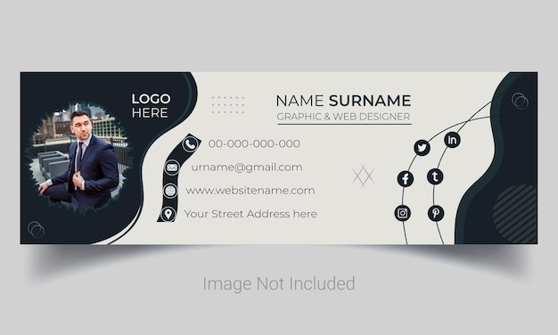 Vector new creative email signature template design