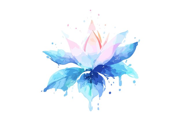 New creative floral watercolor vector splash flower design