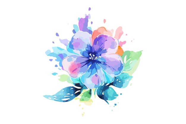 Nuovo disegno floreale creativo del fiore della spruzzata di vettore dell'acquerello floreale