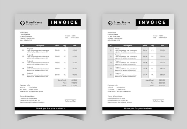 New Creative Invoice Template Design