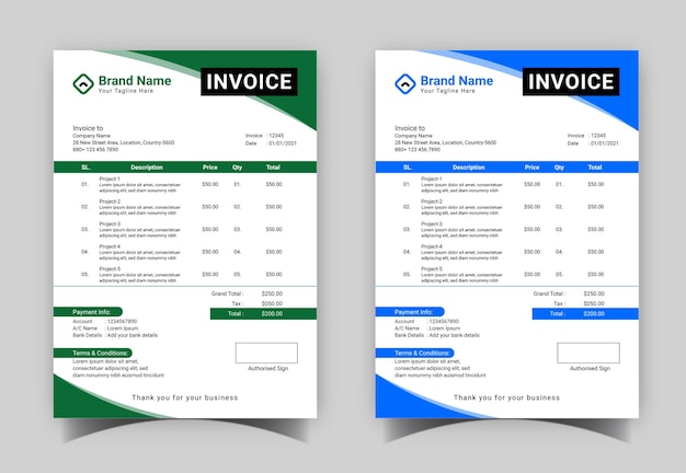 New creative invoice template design