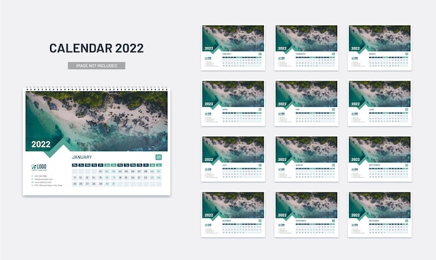 Vector new desk calendar 2022