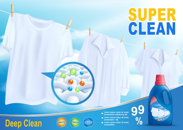 Vector new detergent for super clean washing promo