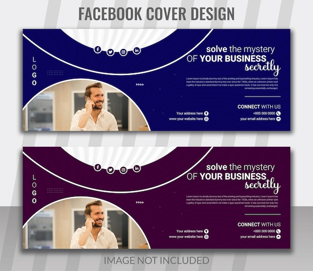 New digital marketing agency Facebook cover design and online marketing banner for social media ads