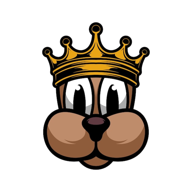 New Dog crown mascot design