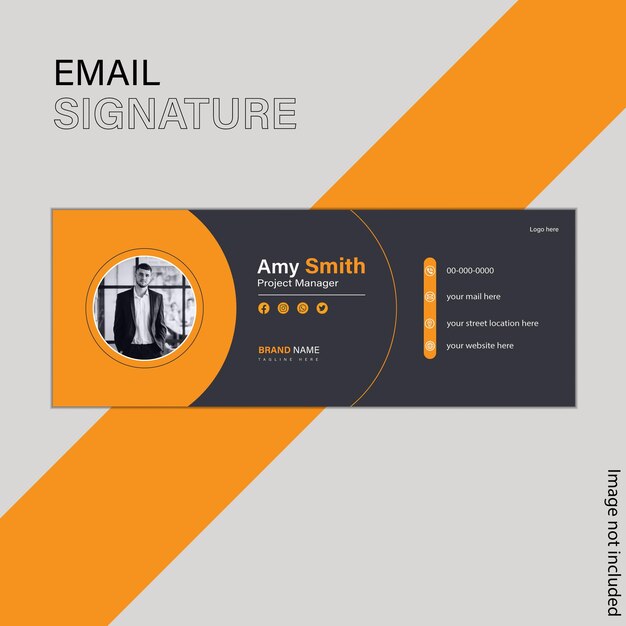 Vettore nuovo design della firma di e-mail