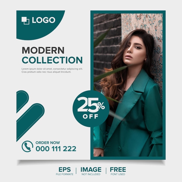 Vector new fashion collection template for social media post