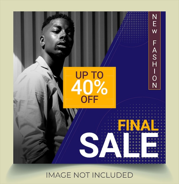 Vector new fashion final sale discount instagram post collection template vector design