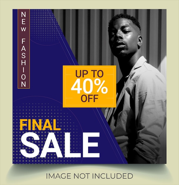new fashion final sale discount instagram post collection template vector design