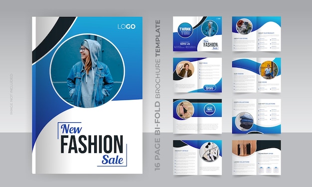 Vector new fashion sale 16 page brochure design