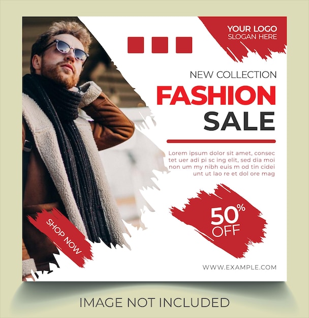 New fashion sale discount social post and flyer design vector