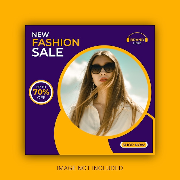 Vector new fashion sale social media post design template