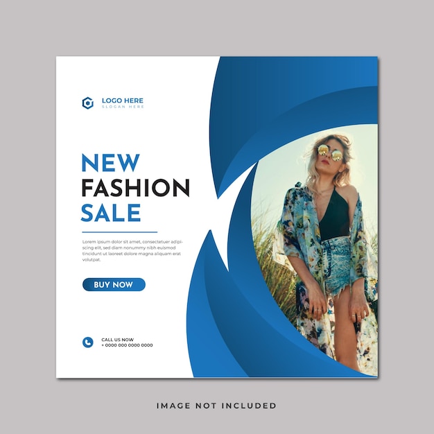 Vector new fashion sale social media post design