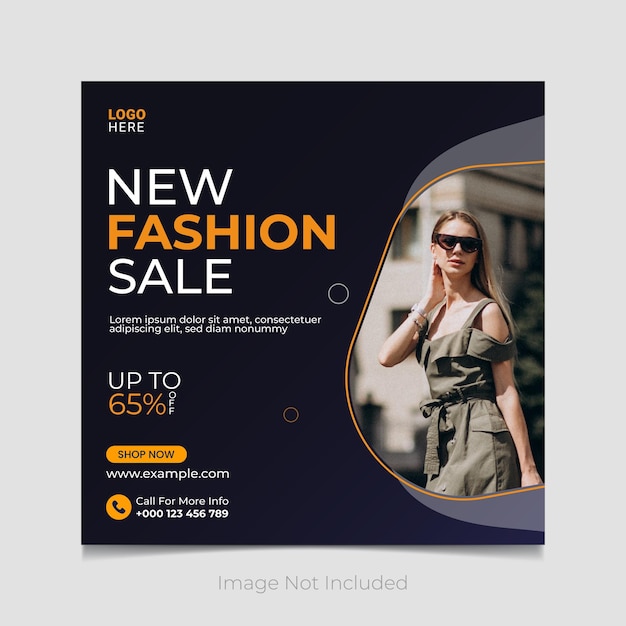 New fashion sale social media post vector template