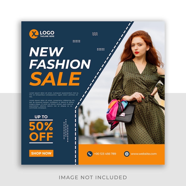 New Fashion sale social media template or Instagram post design 