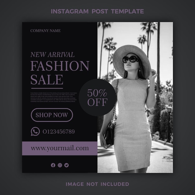 ベクトル 新しいファッションセールテンプレートinstagram投稿