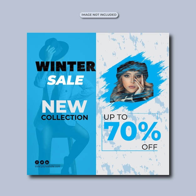 Vector new fashion winter sale social media post-sjabloon