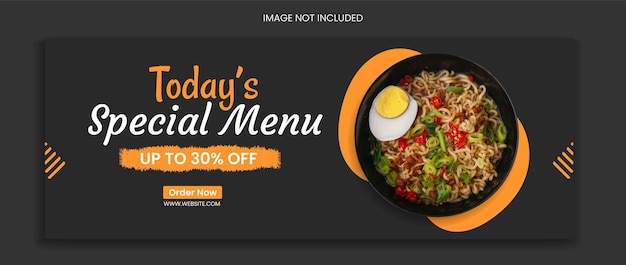 Vector new food facebook cover design restaurant menu social media template