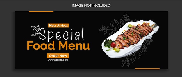 Vector new food facebook cover design restaurant menu social media template