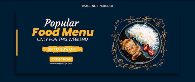 Vector new food facebook cover design restaurant menu social media template