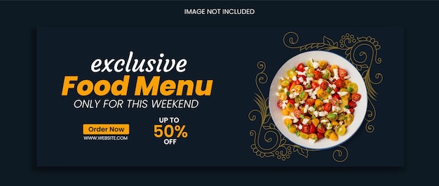 new food Facebook cover design restaurant menu social media template