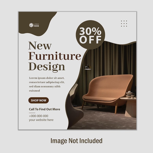 Vector new furniture design social media cover template