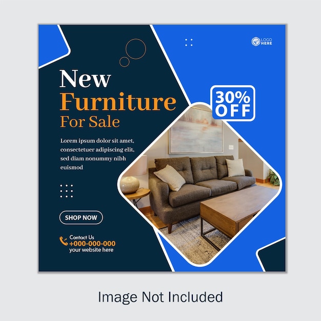 New furniture for sale social media cover template