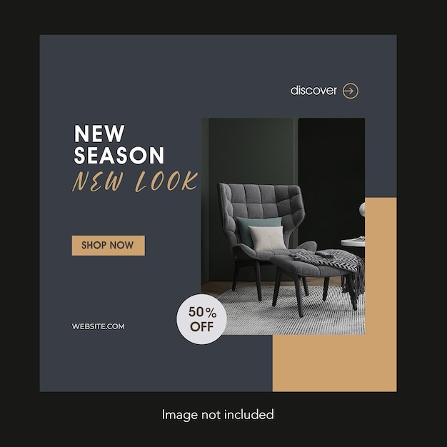 Vector new furniture social media post template