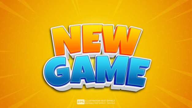 New Game editable text effect font