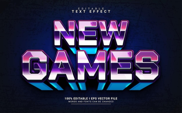 Vector new games 3d style text effect