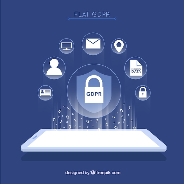 New gdpr concept with flat design